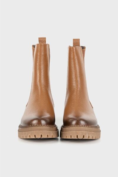 TUNAELLİ Kadın Taba Hakiki Deri 35-41 Numara Chelsea Bot & Bootie