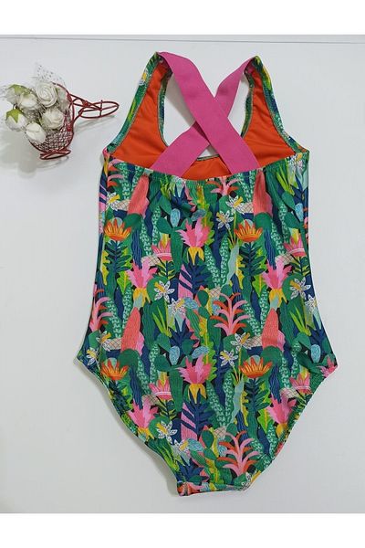 Pierre Cardin Girl's Swimsuit with Cross Elastic Back