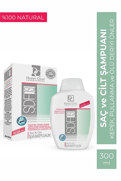 Dermo Clean Sdf19 - 300 ml Herbal Anti-Egema Hair and Skin Shampoo