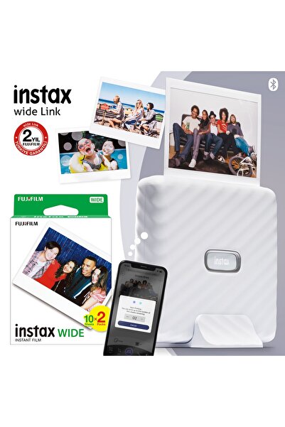 Fujifilm Instax Wide Link Beyaz Akıllı Telefon Yazıcısı Ve 20'li Film