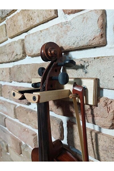 Donizetti Dekoratif Keman Duvar Askısı Standı Aparatı Ahşap Natural Tasarım