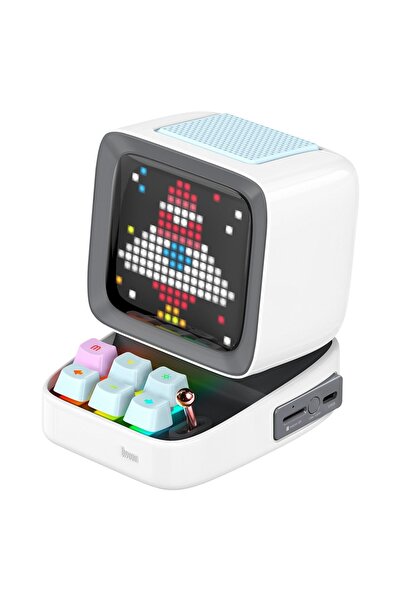 DIVOOM Ditoo Plus Beyaz Piksel LED Ekranlı Uygulama Kontrollü Akıllı Bluetooth Hoparlör