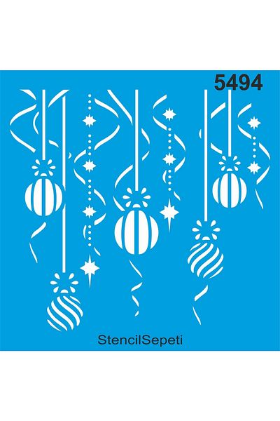 StencilSepeti Christmas Ornaments - Stencil Painting Template 50x50cm - No Refund!