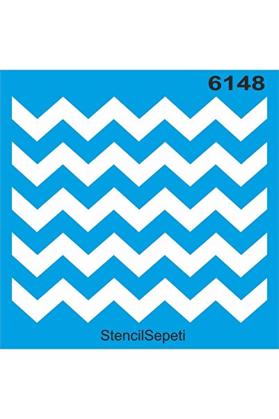 StencilSepeti نمط زيك زاك - قالب الرسم الاستنسل 30x30 سم