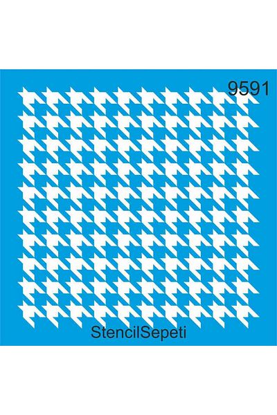 StencilSepeti Crow's Feet Pattern - Stencil Painting Template 50x50cm - No Refund!