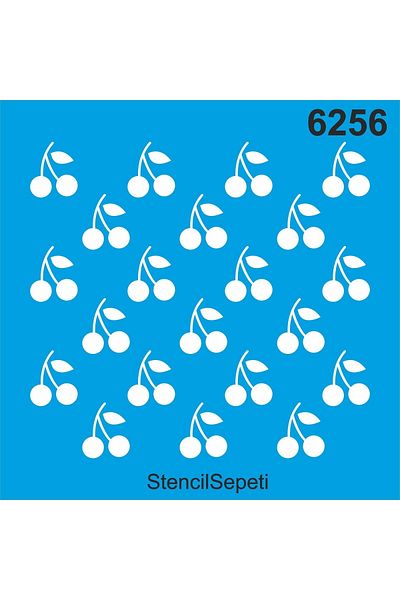 StencilSepeti Mini Cherry - Stencil Painting Template 50x50cm - No Refund!