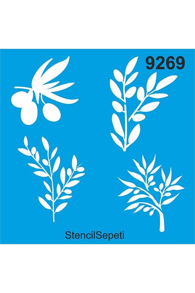 StencilSepeti Olive Branches - Stencil Painting Template 50x50cm - No Refund!