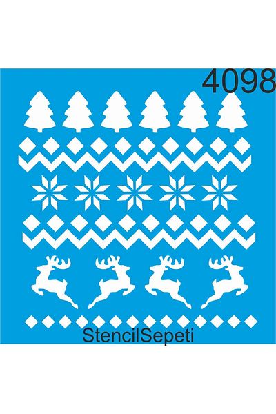 StencilSepeti New Year - Stencil Painting Template 50x50cm