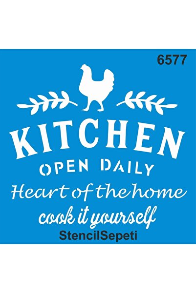 StencilSepeti نمط المطبخ - قالب الرسم الاستنسل 40x40 سم