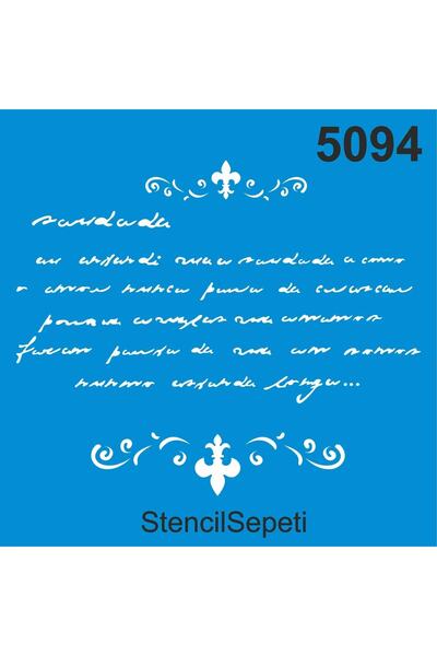 StencilSepeti El Yazısı Mektup - Stencil Boyama Şablonu 30x30cm