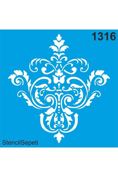 StencilSepeti Damask Desen - Stencil Boyama Şablonu 30x30cm