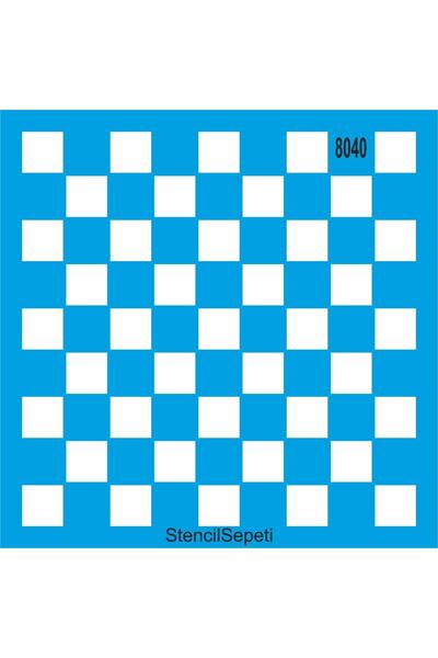 StencilSepeti Damalı Desen - Stencil Boyama Şablonu 30x30cm