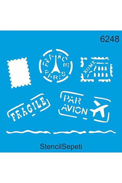 StencilSepeti ختم البريد - قالب رسم استنسل 30 × 30 سم