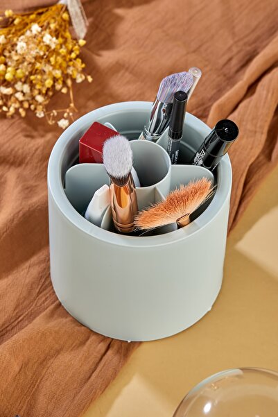 Poomy 7 Bölmeli Makyaj Organizeri - Daisy Şeffaf Kapaklı Büyük Makyaj Organizeri