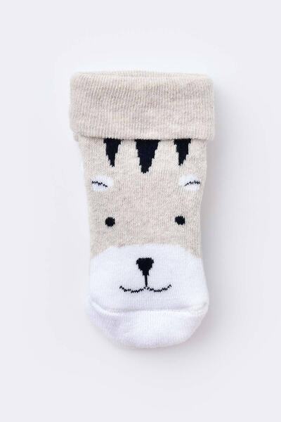 Biorganic Baby Towel Socks Beige