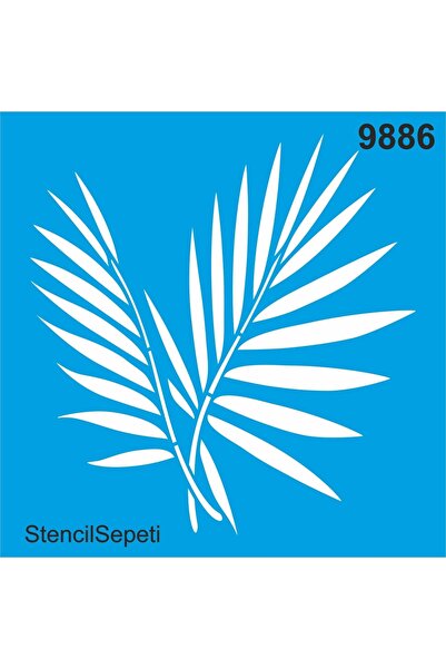 StencilSepeti Yaprak Deseni - Stencil Boyama Şablonu 20x20cm