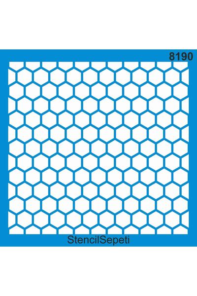 StencilSepeti Bal Petek Deseni - Stencil Boyama Şablonu 20x20cm