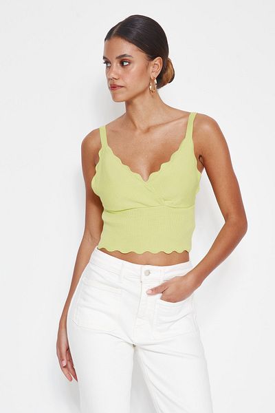 Trendyol Collection Mint Crop 2-Piece Blouse-Cardigan Knitwear Set TWOAW21HI0111