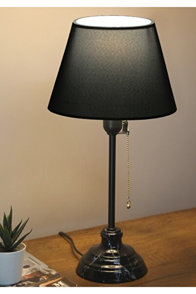 HOMİNG Vien Black Marble Pattern Detailed Lampshade Fabric Ayd-3513