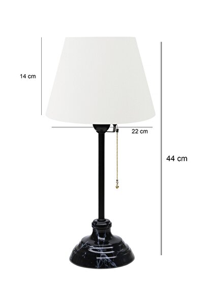 HOMİNG Vien Black Marble Pattern Detailed Lampshade Cream Fabric Ayd-3512