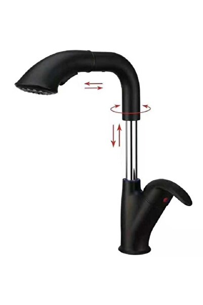 ACAR Safir Black Serisi Spiralli Eviye-lavabo Bataryası Spiralli Mutfak Batar...