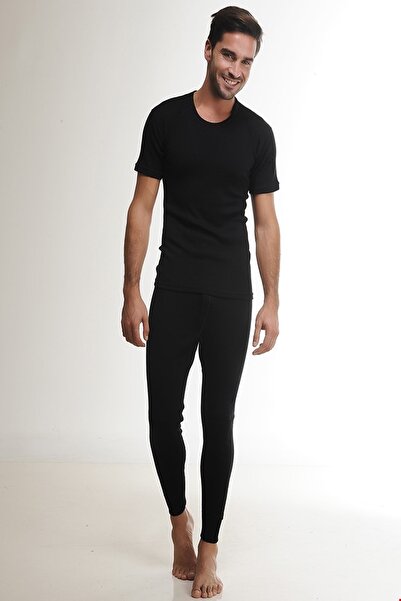 Hasyün ملابس داخلية من الصوف الناعم للغاية باللون الأسود للرجال