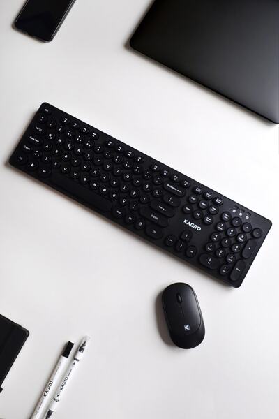 kagito Retro Kablosuz Klavye & Mouse Set