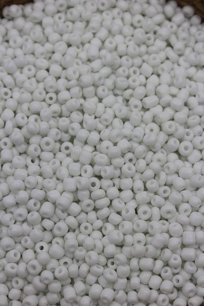 Hobimos 25 Gram White Colored Glass Sand Beads - Jewelry Making Beads (~300 Pieces)