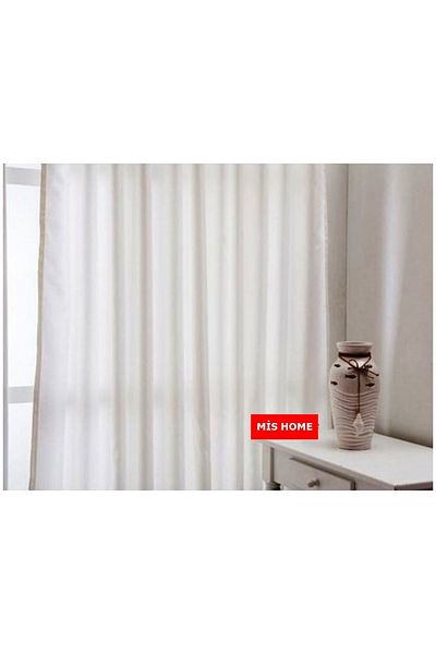 Taç Cream Satin Sunshade with Tulle Curtain and Satin Sunshade with Cornice