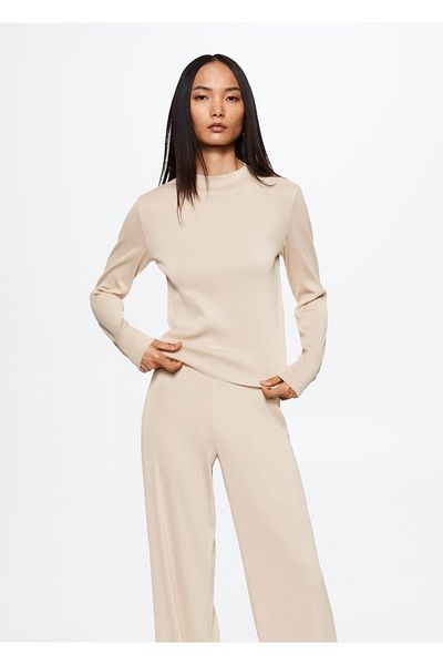 MANGO Woman Tricou plisat