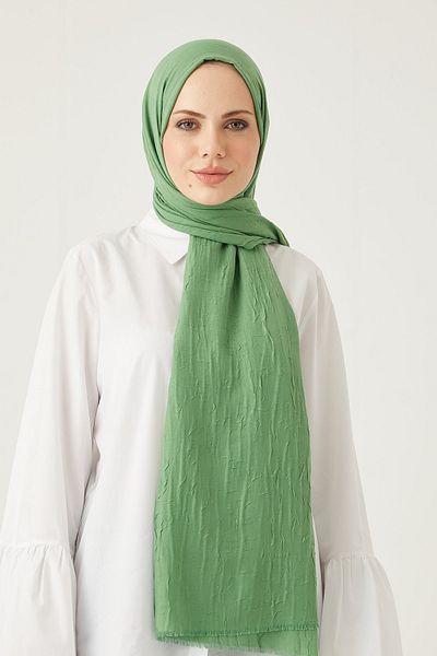FRESCO SCARFS Γυναικείο Hijab Bamboo Shawl* Πράσινο φύλλο