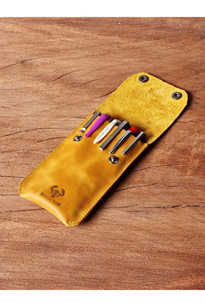 bouscrab Suport pentru stilou din piele naturală