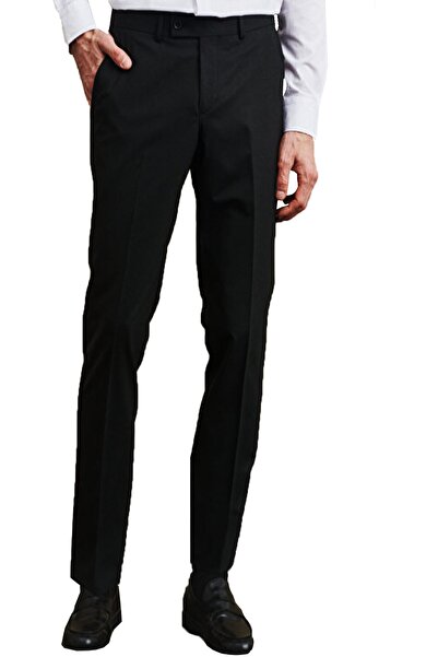 Varetta Ανδρικό παντελόνι από ύφασμα εφαρμοστό Polyviscon σε μαύρο χρώμα