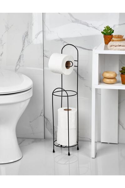 ORSA HOME 976 Refillable WC Paper Holder Black