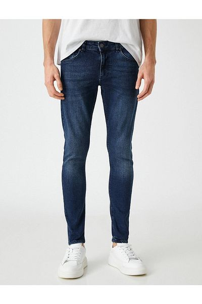 Koton 3sam40058nd Super Skinny Ανδρικό Jean Παντελόνι Indigo Stone