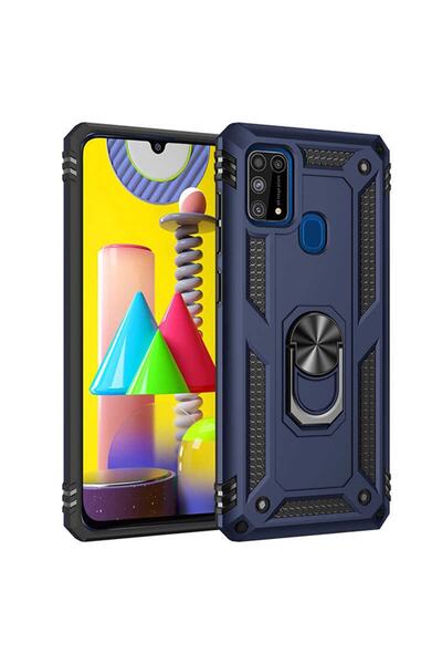 ZM STORE حافظة لهاتف سامسونج جالاكسي M31 Zore Vega مع حامل حلقي