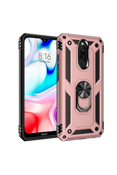 ZM STORE غطاء حماية لهاتف Xiaomi Redmi 8 Zore Vega Tank مع حامل حلقي