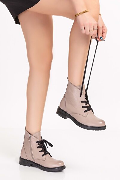 Gondol Hakiki Deri Yumuşak Dokulu Rahat Günlük Bot Gnd.19601 - Vizon - 36