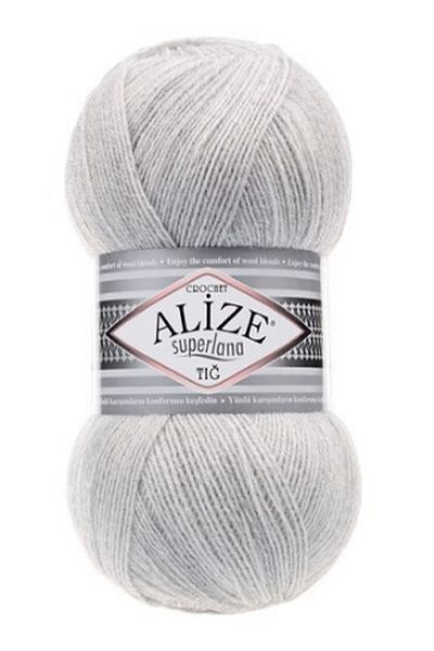 Alize Superlana Crochet Hand Knitting String (5 Pack) - 208-light Gray Melange