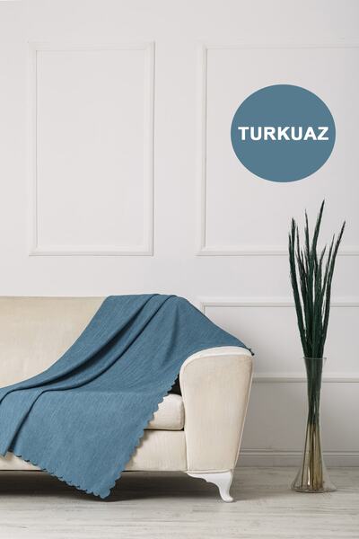 VELERDE HOME Двустранен калъф за разтегателен диван Velerde Turquoise Chenille