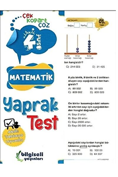 Bilgiseli Yayınları Bilgiseli Yayın 4.sınıf Matematik Yaprak Test