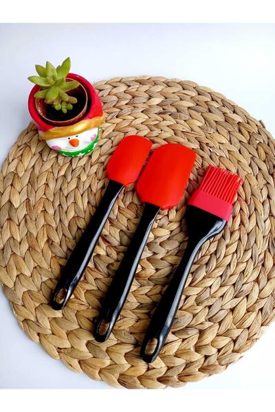 lufy Silicone Spatula Set 3 Pieces, Fireproof Silicone Spatula Brush Set