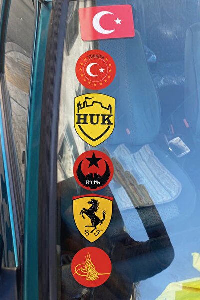 STİCKERCI BEY طقم ستيكر تركي لزجاج السيارة الامامي جمركي ستيكر 7*7 سم (لصق دا...