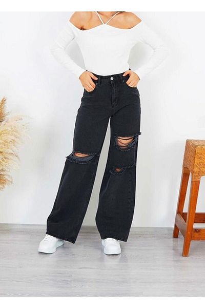 Trn JNS Sahura Anii 90 Denim Denim cu talie super înaltă pentru femei