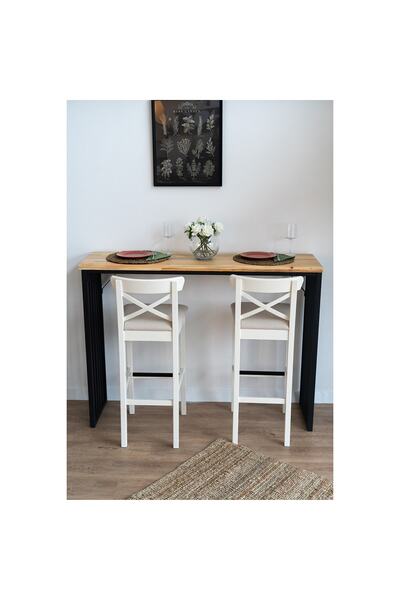 HNC HOME Ahşap Mutfak Masası, Dekoratif Ahşap, Bar Masası, Ahşap Dekoratif Tasarım Çok Amaçlı Masa