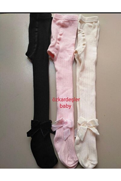 ÖZKARDEŞLER BABY جوارب بيبي كيلوت فتيلة بفيونكة 3 قطع