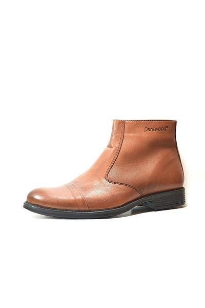 Darkwood 2550 Cizme clasice pentru bărbați, din piele naturală, maro, cu fermoar
