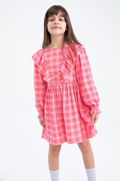 DeFacto Girl's Checkered Long Sleeve Dress Z4931a623sp