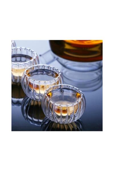 morponi 6 Lı Çift Cidarlı Optikli-çizgili-fitilli Mini Sosluk Drajelik Lokumluk