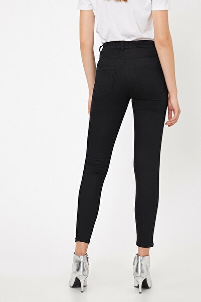 Trn JNS Montpellier Women's Black Straight High Waist Ankle Length Slim Leg Skinny Lycra Jeans